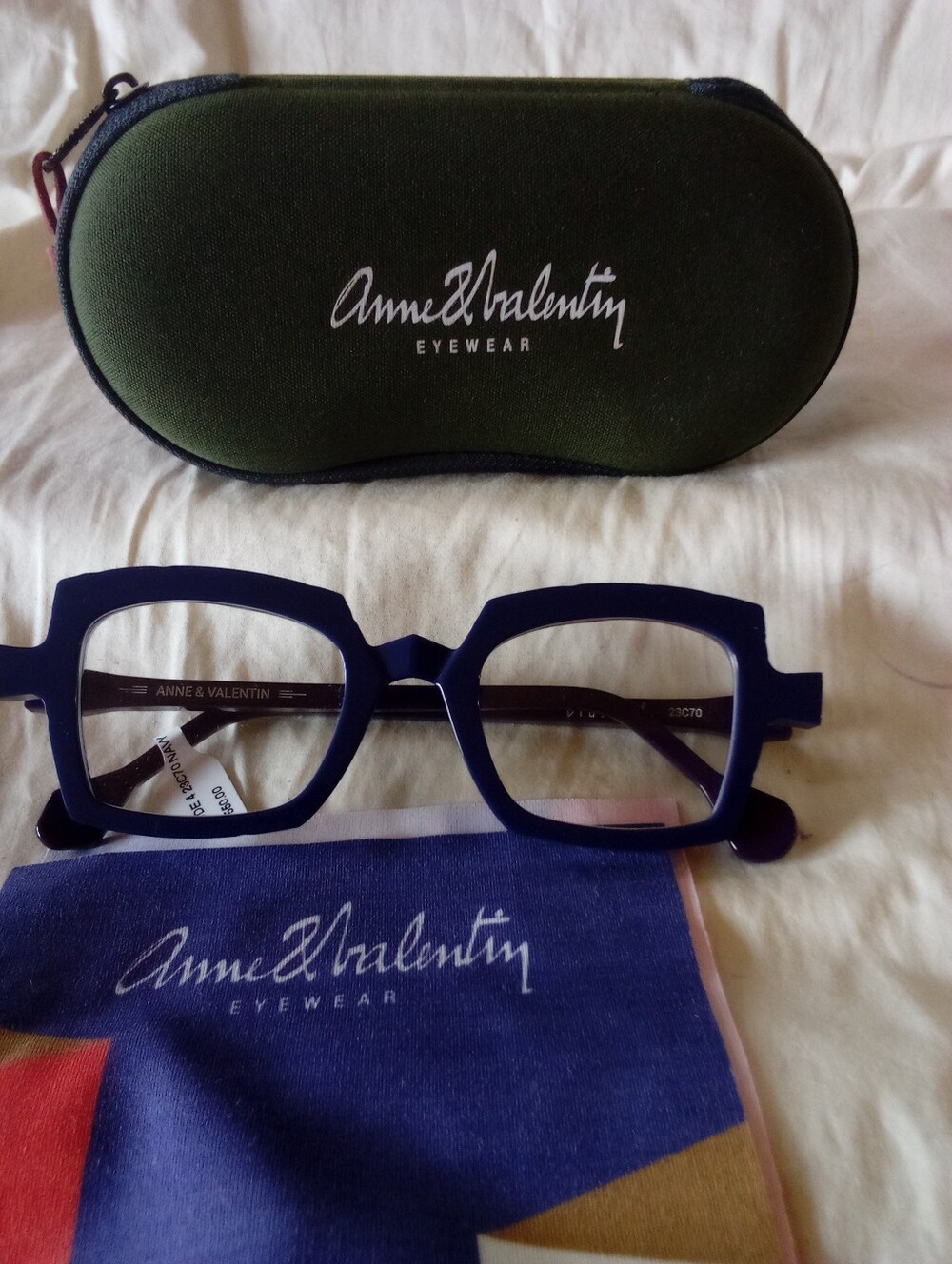 Anne et Valentin Etude 4 Navy Purple Eyeglass Frames 47-22